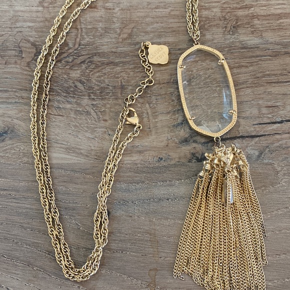 Rayne Necklace in Clear Crackled Stone - Picture 3 of 6